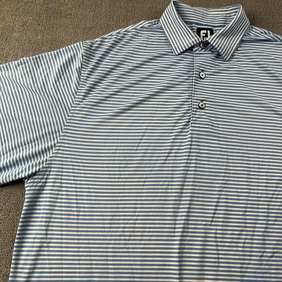 Footjoy Polo Shirt Adult Large Striped Short Sleeve Golf Golfing Casual Men's - Picture 9 of 15